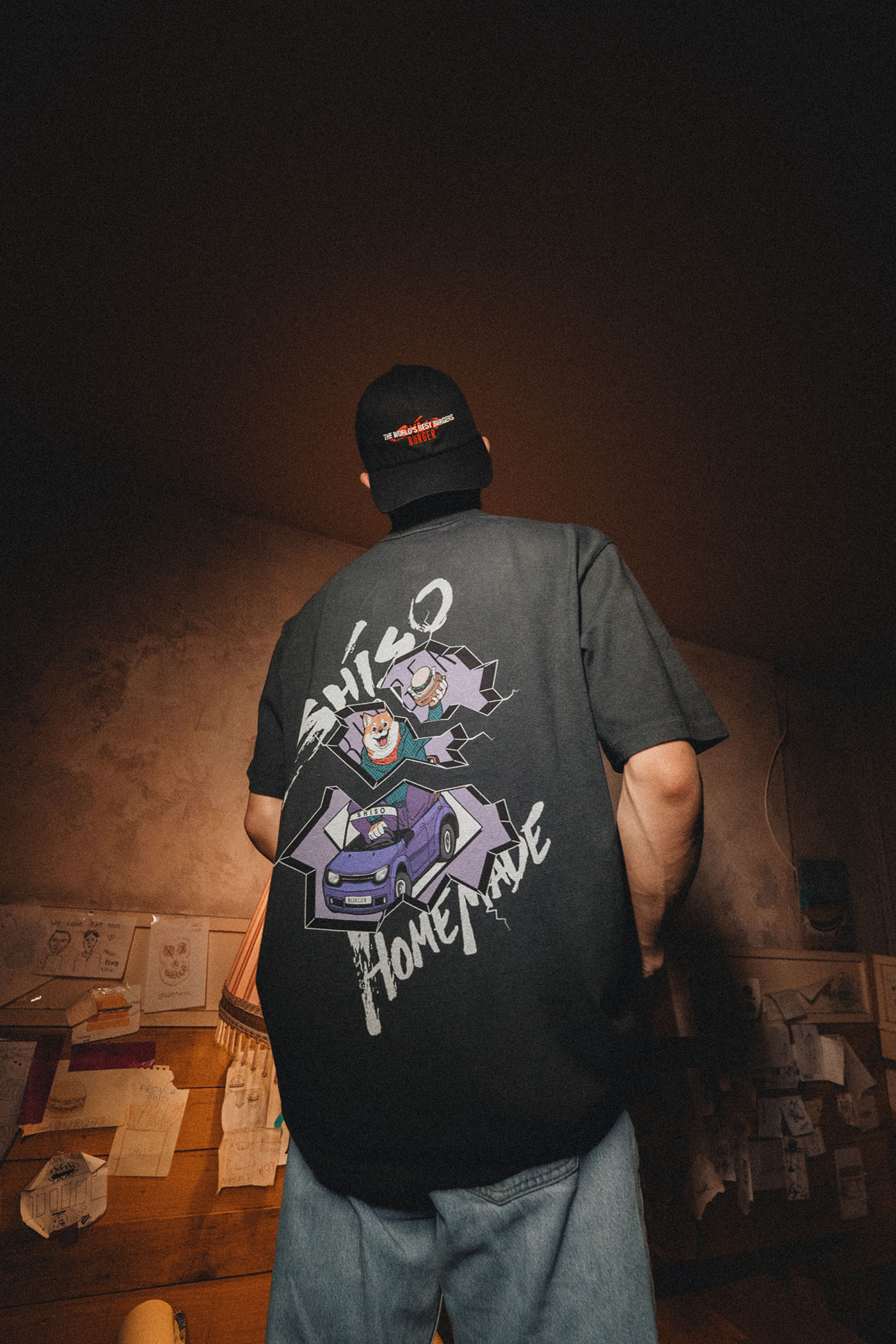 Millinsky x Shiso Burger T-Shirt Washed Black